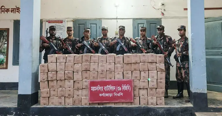 বিজিবির অভিযানে জব্দকৃত পণ্য